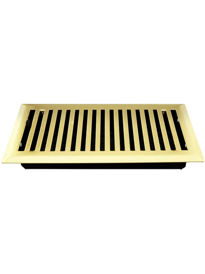 Solid Steel Mid-Century Style Floor Register With Adjustable Louver