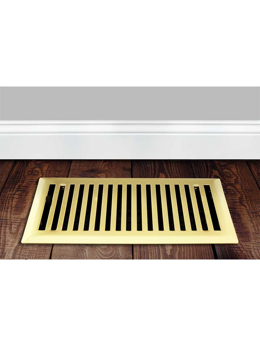 Alternate View 3 of Solid Steel Mid-Century Style Louvered Floor Register