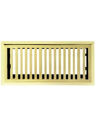Solid Steel Mid-Century Style Floor Register With Adjustable Louver