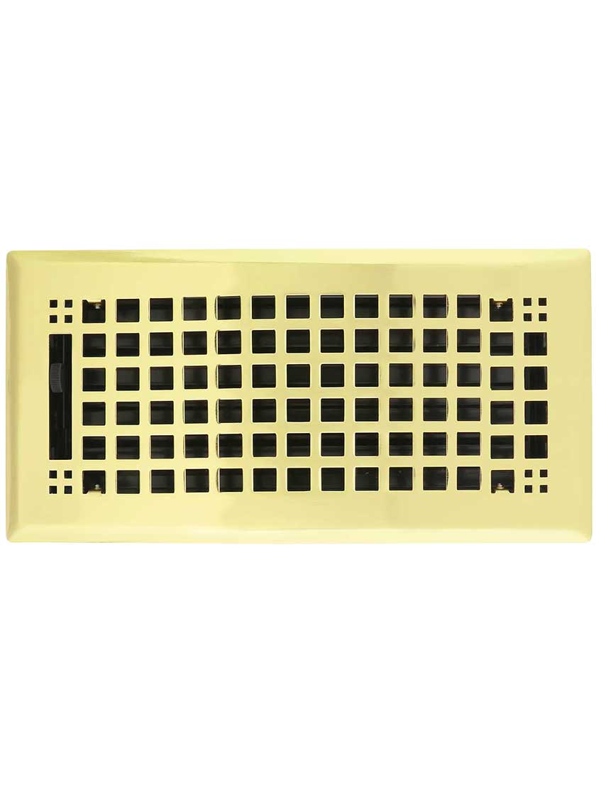 Mission Style Floor Register With Adjustable Louver