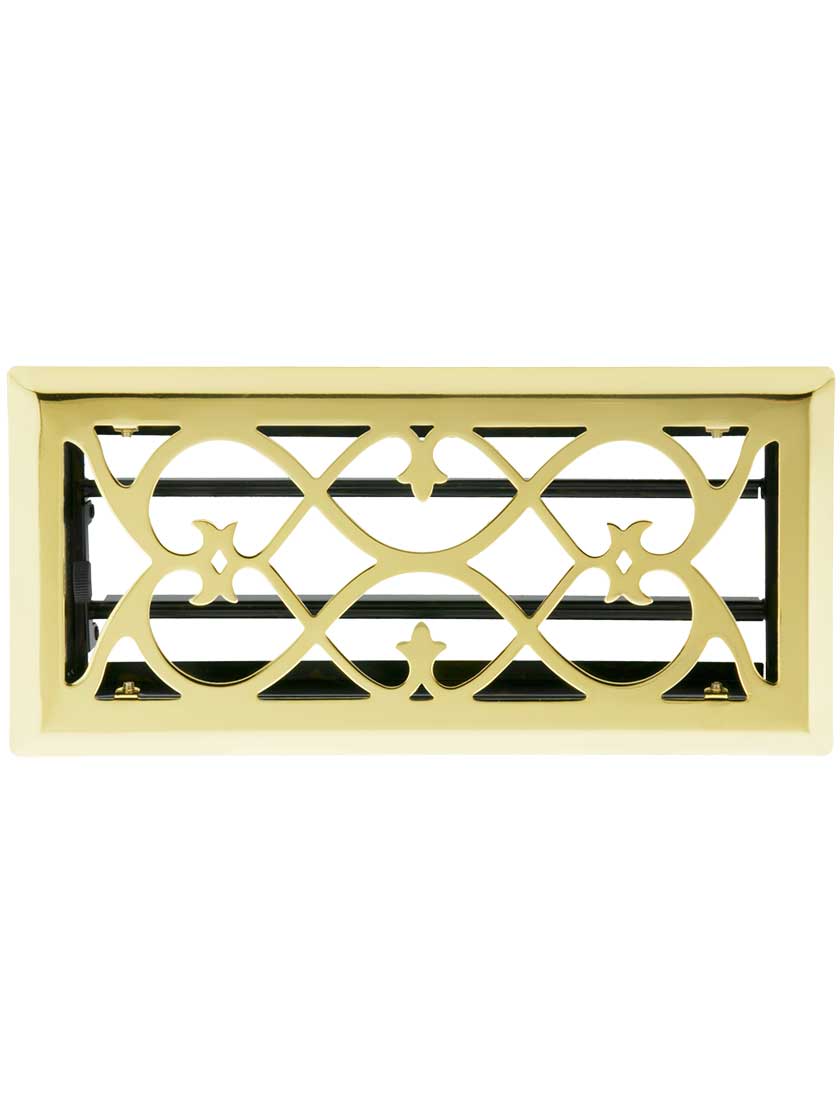 Alternate View of Solid Steel European Style Louvered Floor Register