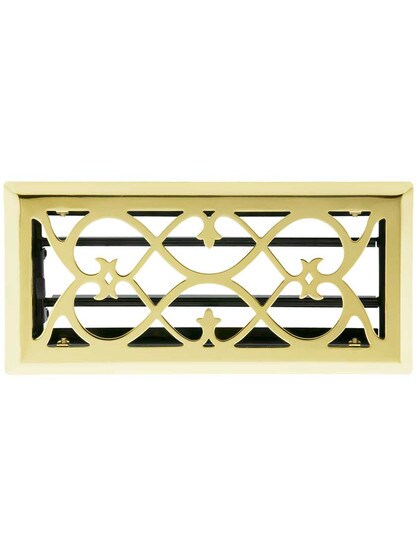 Alternate View of Solid Steel European Style Louvered Floor Register
