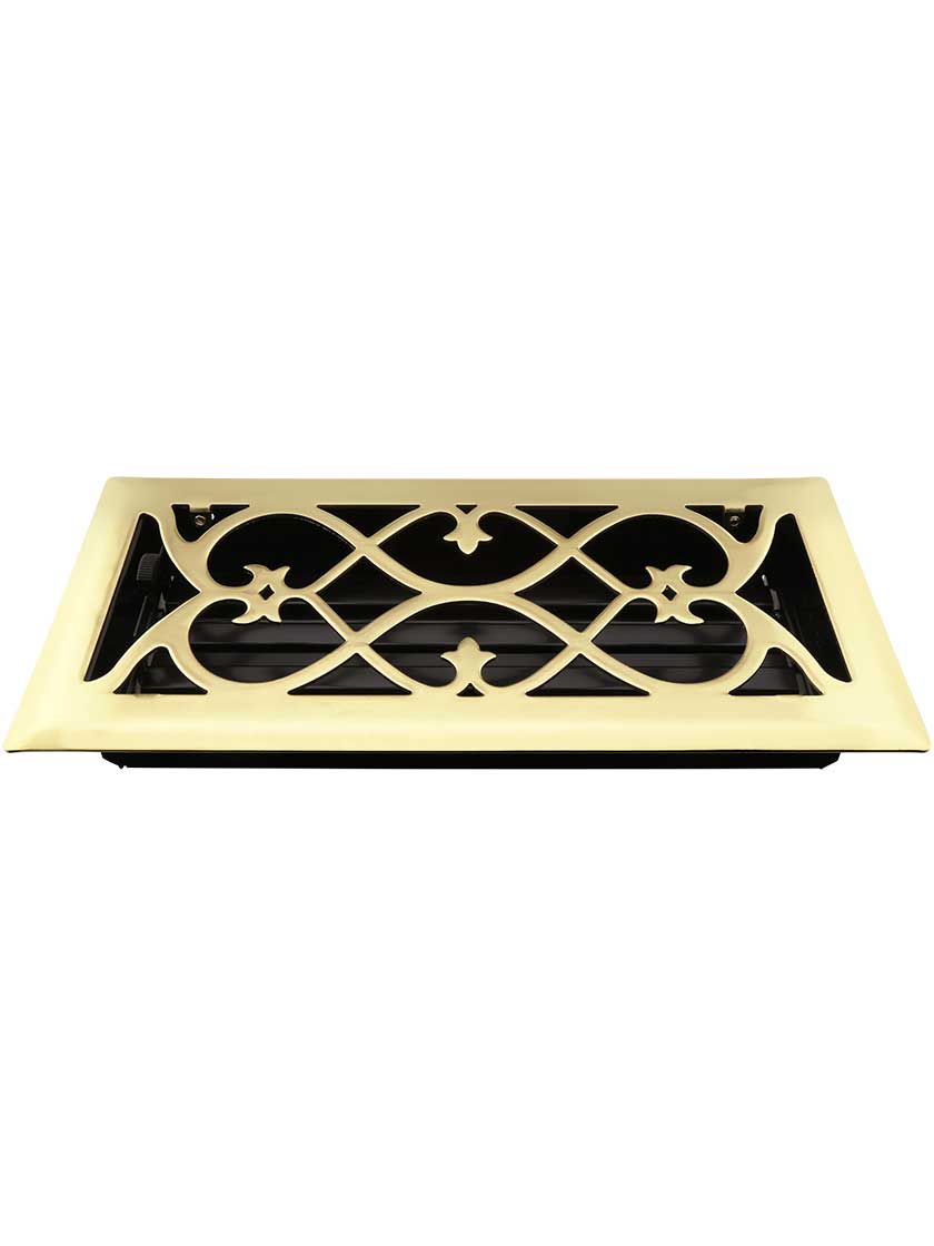 Alternate View 2 of Solid Steel European Style Louvered Floor Register