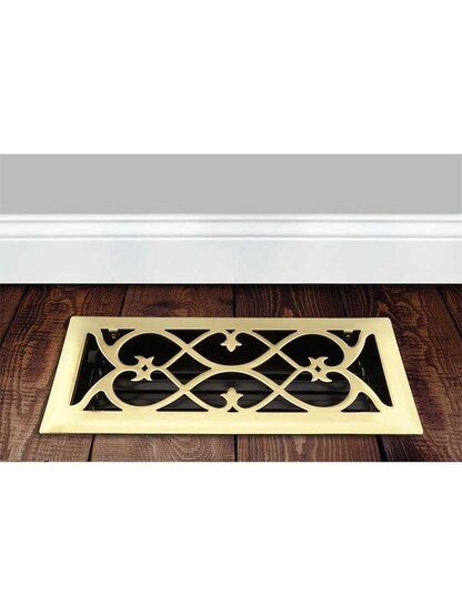 Alternate View 3 of Solid Steel European Style Louvered Floor Register