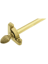 Heritage Pineapple Tip Stair Rod - 1/2 inch Diameter Brass With Standard Brackets