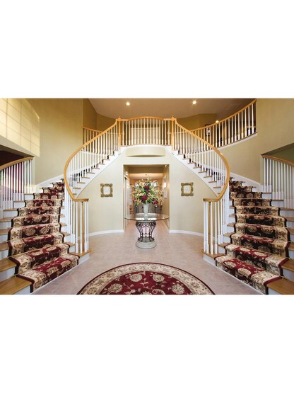 Heritage Crown Tip Stair Rod - 1/2" Diameter Brass With Standard Brackets
