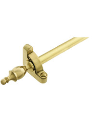 Heritage Crown Tip Stair Rod - 1/2" Diameter Brass With Standard Brackets