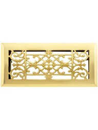 Classical Style Solid Brass Floor Register With Adjustable Louver