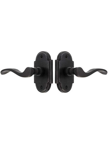 Alternate View of Solid Bronze Arched-Rosette Door Set with Chester Levers.