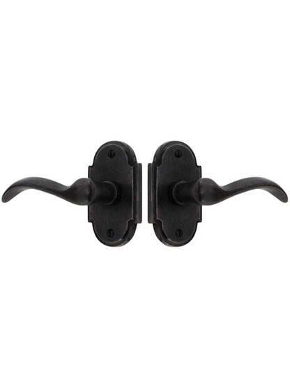 Alternate View of Solid Bronze Arched-Rosette Door Set with Churchill Levers.