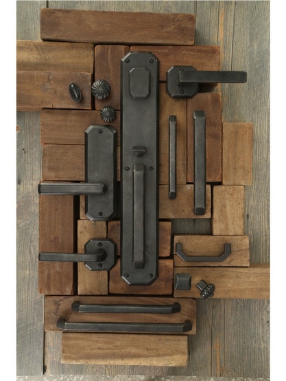 Solid Bronze Angular-Rosette Door Set with Artemis Levers