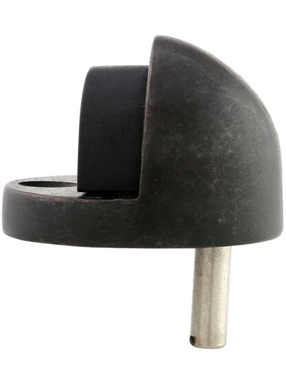Alternate View of Solid Bronze Tall Floor-Mount Dome Door Stop.