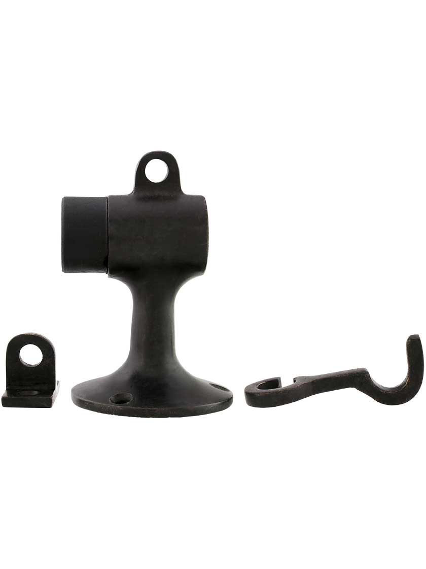 SolidBronze Door Stop with Matching Holder House of Antique Hardware