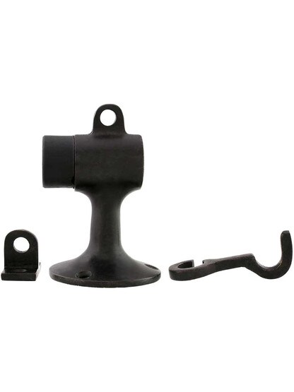 Alternate View of Solid-Bronze Door Stop with Matching Holder.