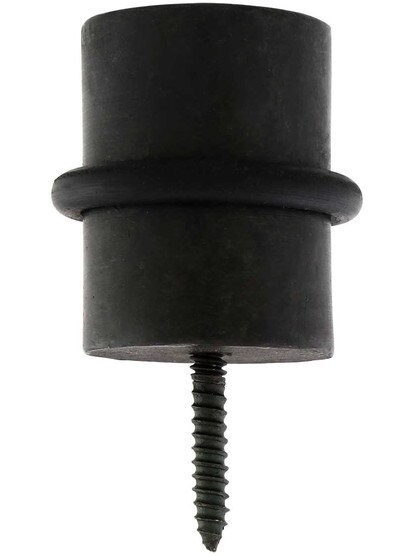 Alternate View of Solid Bronze Floor-Mount Cylindrical Door Stop with Rubber Bumper.