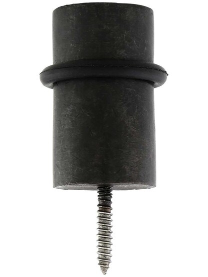 Alternate View of Solid Bronze Floor-Mount Cylindrical Door Stop with Rubber Bumper - 2 inch.