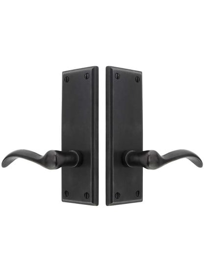 Alternate View of Solid Bronze Rectangular Door Set with Churchill Levers.