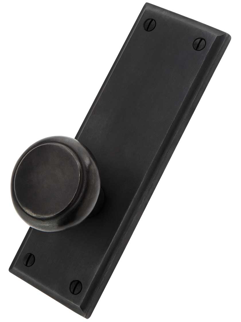 Alternate View 3 of Solid Bronze Rectangular Door Set with Newport Knobs.