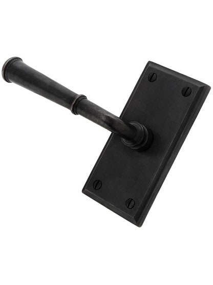 Alternate View 3 of Solid Bronze Rectangular Short-Plate Door Set with Colonial Levers.