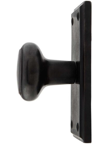 Alternate View 2 of Solid Bronze Rectangular Short-Plate Door Set with Newport Knobs.