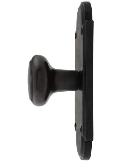 Alternate View 2 of Solid Bronze Arched-Plate Door Set with Newport Knobs.