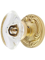 Lafayette Rosette Set with Oval Crystal Glass Door Knobs.