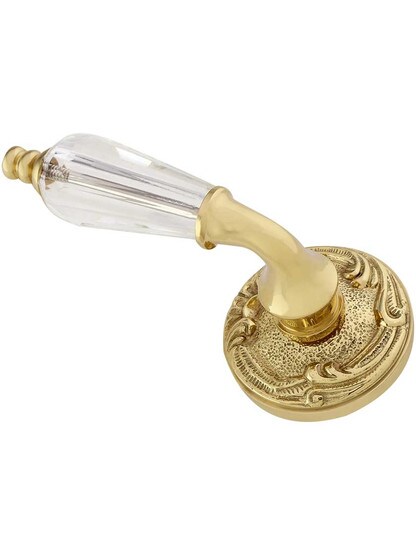 Alternate View 3 of Lafayette Rosette Door Set With Crystal Glass Lever Handles.