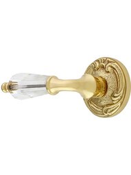 Lafayette Rosette Door Set With Crystal Glass Lever Handles