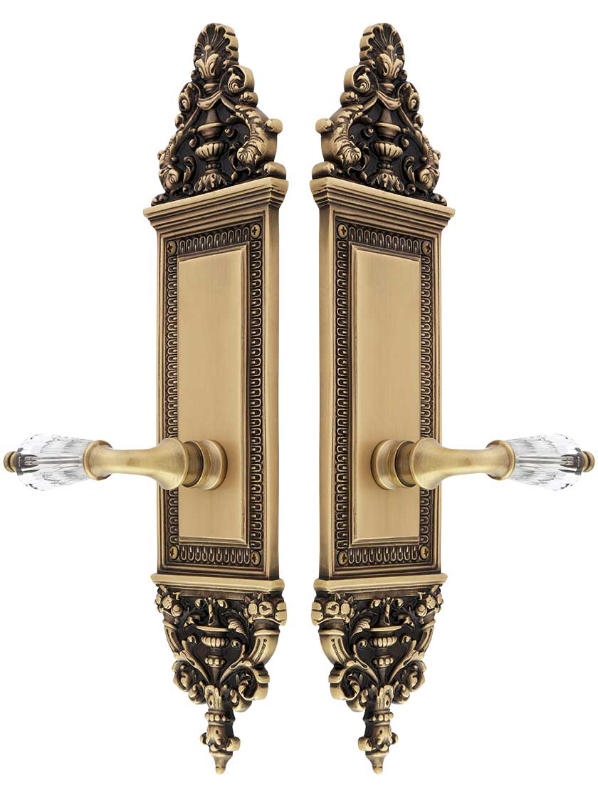 Alternate View of Apollo Interior Door Set With Crystal Glass Lever Handles