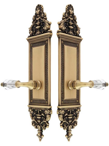 Alternate View of Apollo Interior Door Set With Crystal Glass Lever Handles
