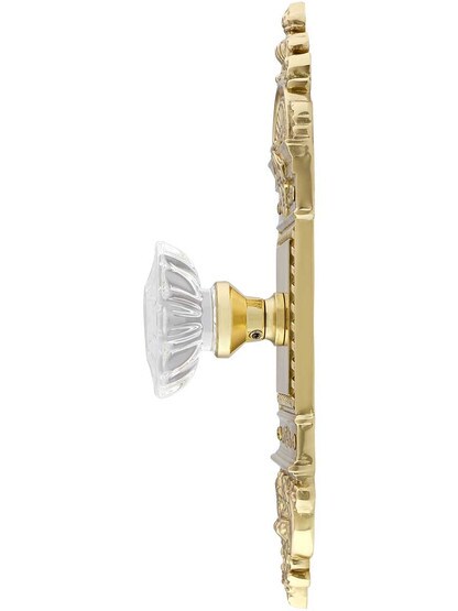 Alternate View 2 of European Door Set with Fluted Oval Crystal Glass Knobs.
