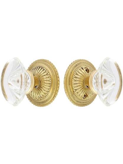 Alternate View of Sunburst Rosette Set With Oval Crystal Glass Knobs.