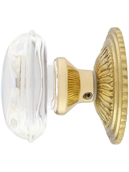 Alternate View 2 of Sunburst Rosette Set With Oval Crystal Glass Knobs.