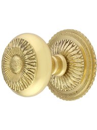 Sunburst Rosette with Sunburst Door Knobs.