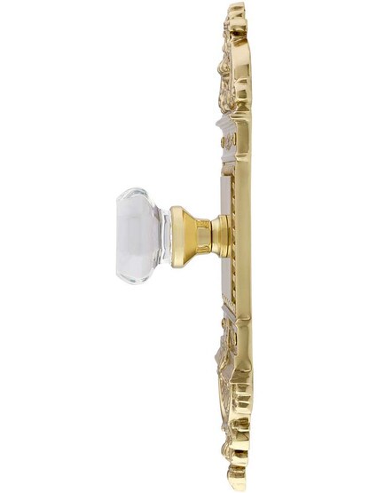 Alternate View 2 of Solid Brass European Style Door Set with Octagonal Crystal Glass Knobs.