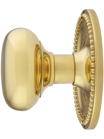 Alternate View 2 of Large Beaded Rosette Door Set with Wrought Brass Knobs.
