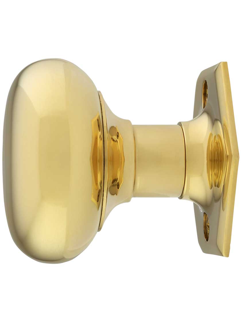 Hexagonal Rosette Door Set with Wrought Brass Knobs House of Antique