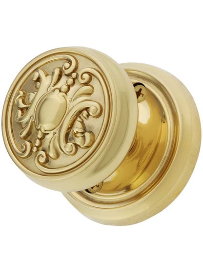 Alternate View 3 of Classic Rosette Door Set with Victorian Brass Knobs.