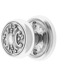 Classic Rosette Door Set with Victorian Brass Knobs.