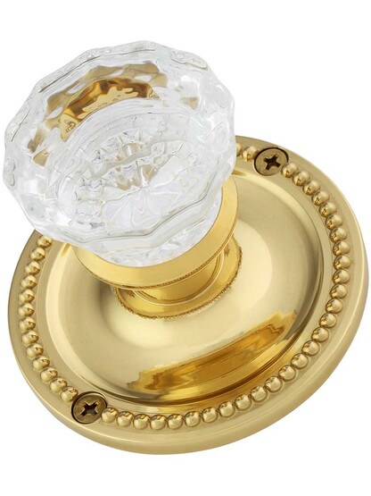 Alternate View 3 of Large Beaded Rosette Door Set with Fluted Glass Knobs.