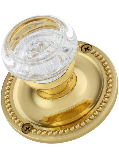 Alternate View 3 of Large Beaded Rosette Door Set with Round Glass Knobs.