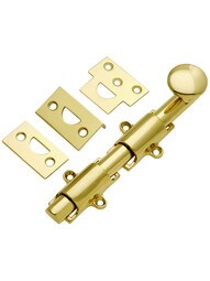 6" Traditional Style Surface Door Bolt In Solid Brass