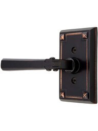 Craftsman Style Lever Door Set With Rectangular Rosettes