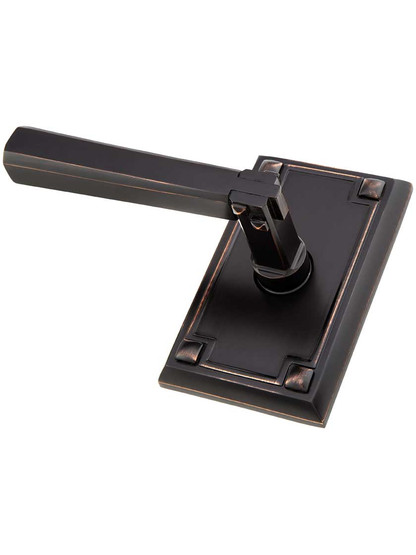Alternate View 3 of Craftsman Style Lever Door Set With Rectangular Rosettes