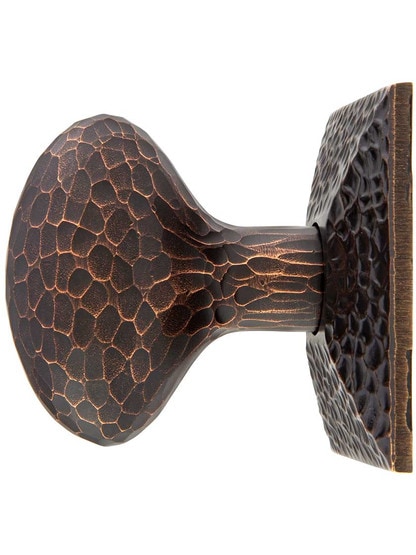 Alternate View 2 of Mission Style Rosette Set With Hammered Egg Knobs