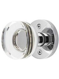 Disc Rosette Door Set with Disc Crystal-Glass Knobs