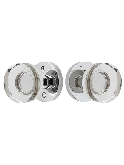 Alternate View of Disc Rosette Door Set with Disc Crystal-Glass Knobs.