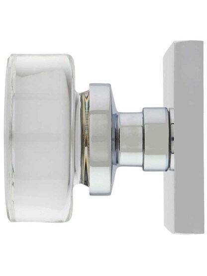 Alternate View 2 of Square Rosette Door Set with Disc Crystal-Glass Knobs.