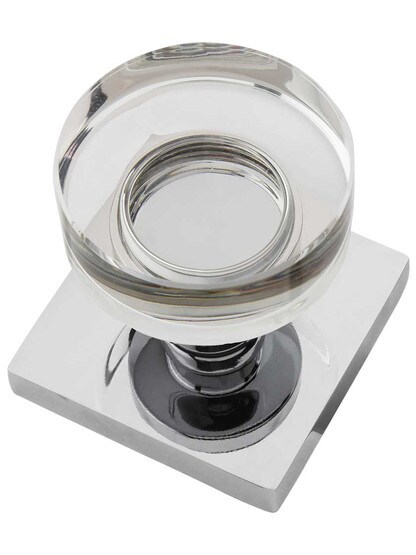 Alternate View 3 of Square Rosette Door Set with Disc Crystal-Glass Knobs.