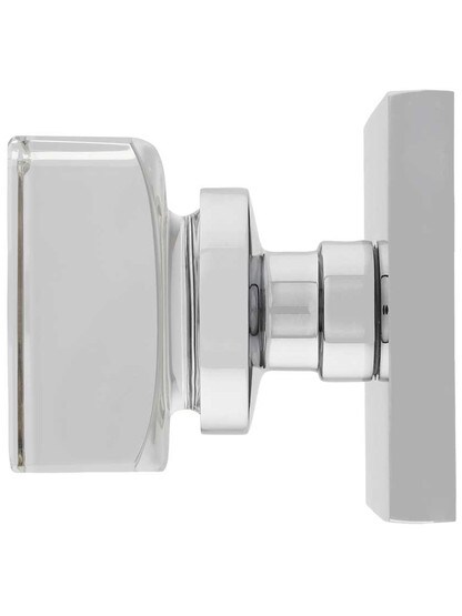 Alternate View 2 of Square Rosette Door Set with Square Crystal-Glass Knobs.